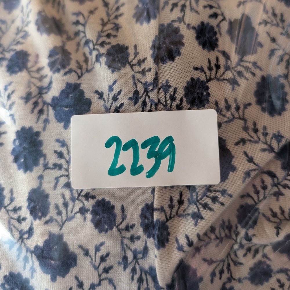Lucky Brand Border Print Wrap Midi Dress M Blue Floral Boho Chic Cottage Prairie - Picture 16 of 16